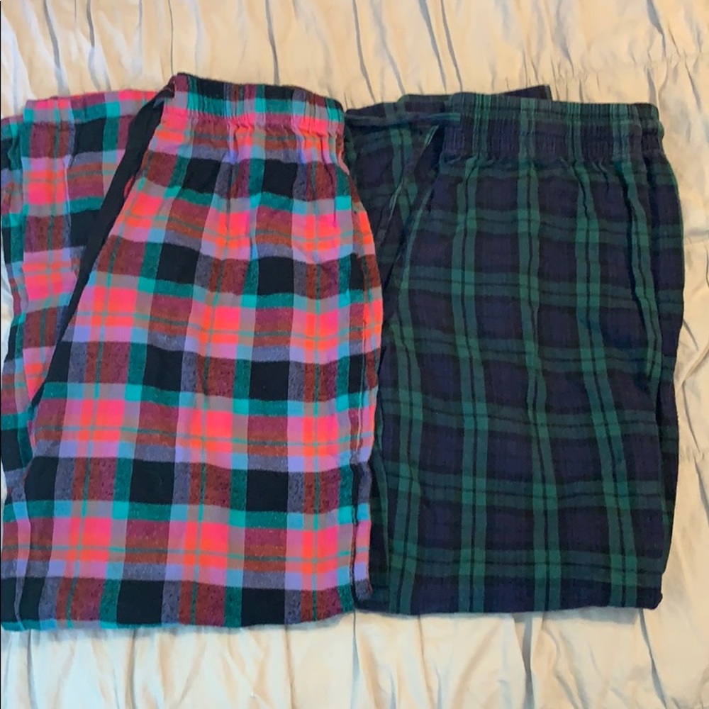 Set of two plaid pajama pants